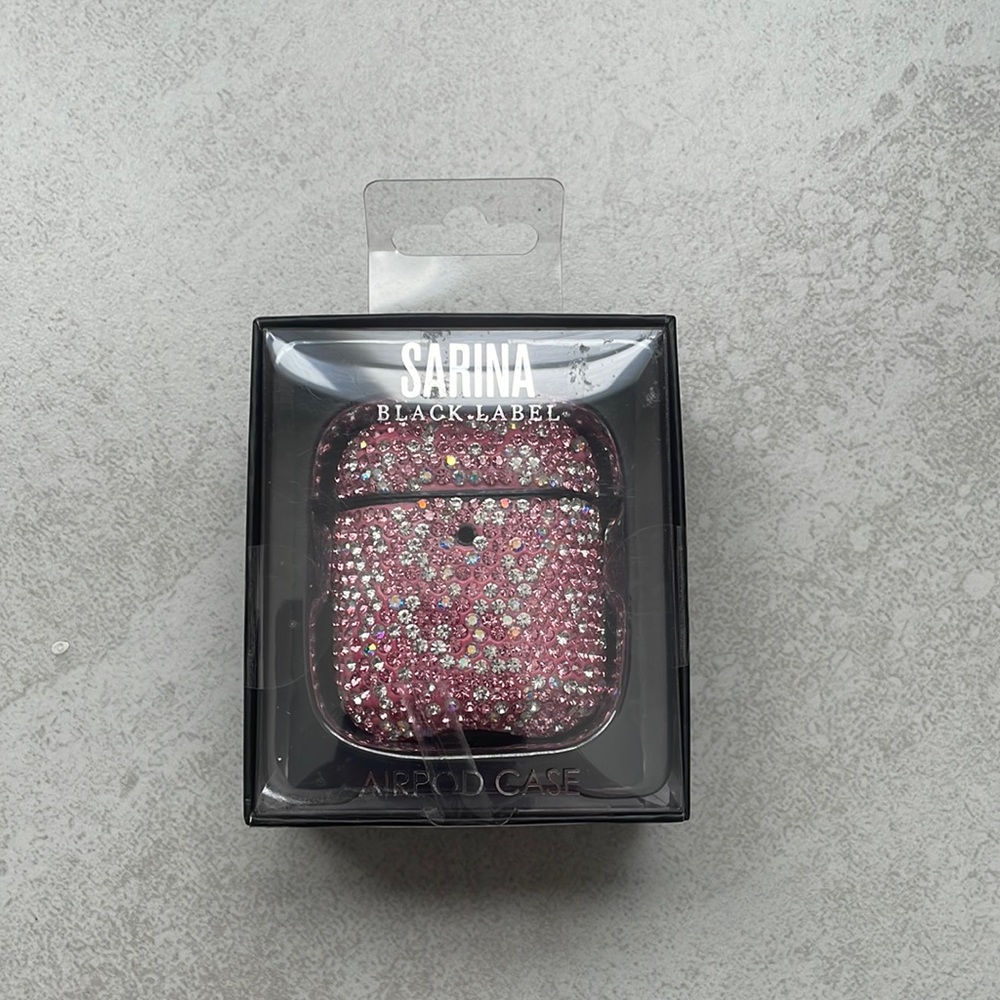 Sarina Black Label Pink Bling AirPod Case